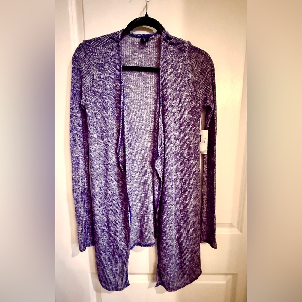 🔻VOLCOM Ready to Go Wrap Open Front Cardigan Sweater | Navy/Ivory|Sz. 8